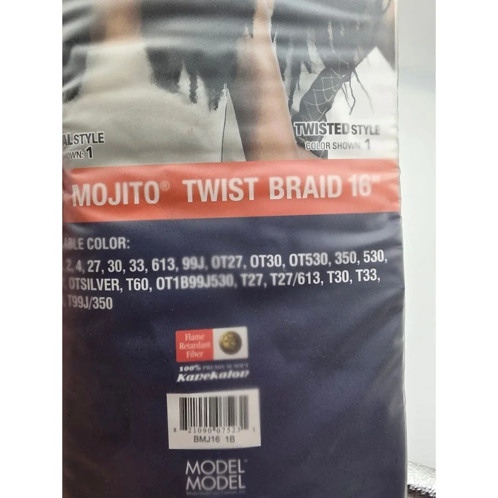 Model Model Cuban Twist Mojito Twist Braid 16 Inch Hair Extensions Color 1B k4